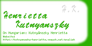 henrietta kutnyanszky business card