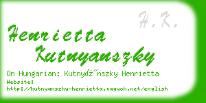 henrietta kutnyanszky business card